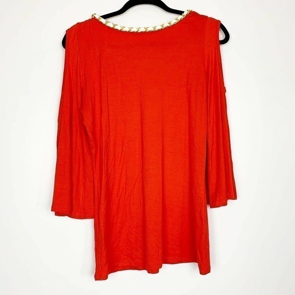 Boston Proper Blouse Cold Shoulder Red Size M - Picture 3 of 3